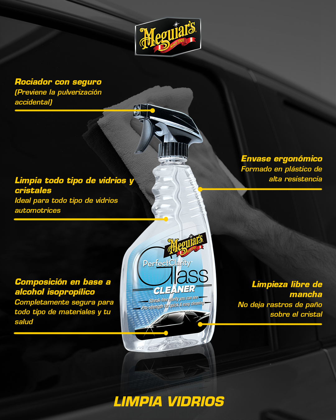 Limpia Vidrios Perfect Clarity Glass Cleaner 710ml (G8224) Meguiar’s