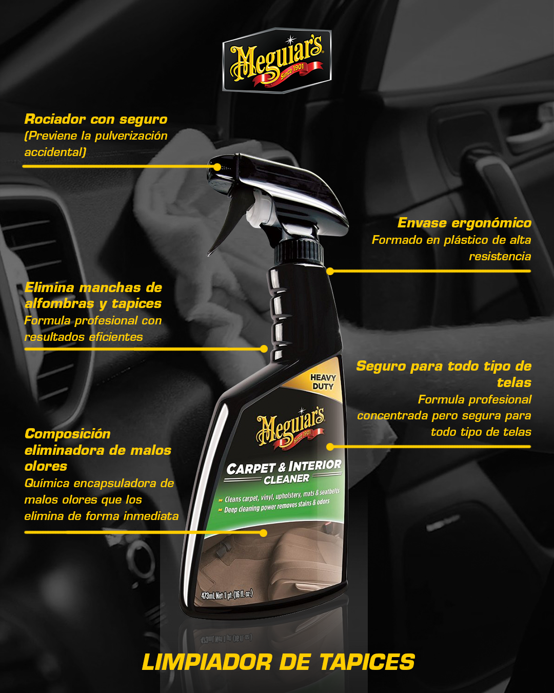 Limpieza Interior Carpet Interior Cleaner 473 ml (G9416EU) Meguiar’s
