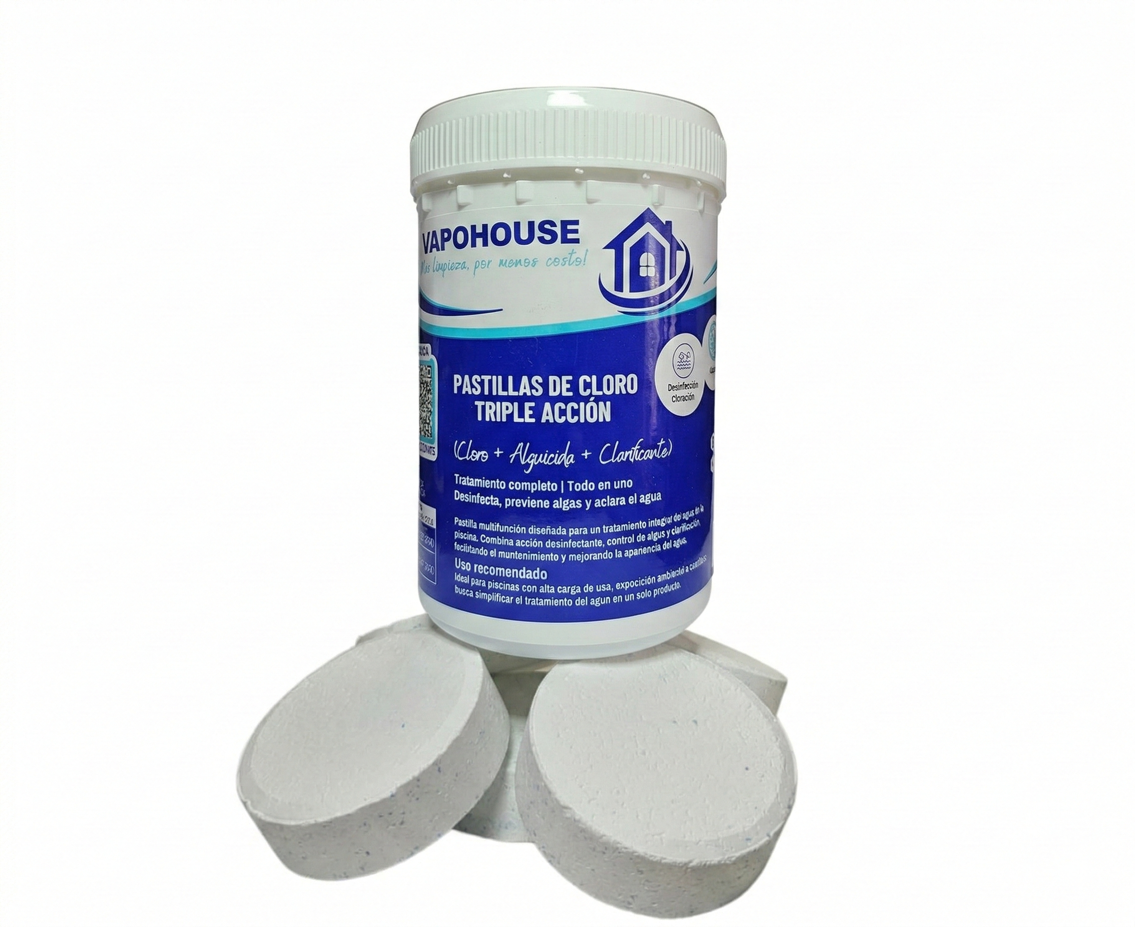 Pastillas De Cloro Triple Accion Para Piscina 1k Vapohouse