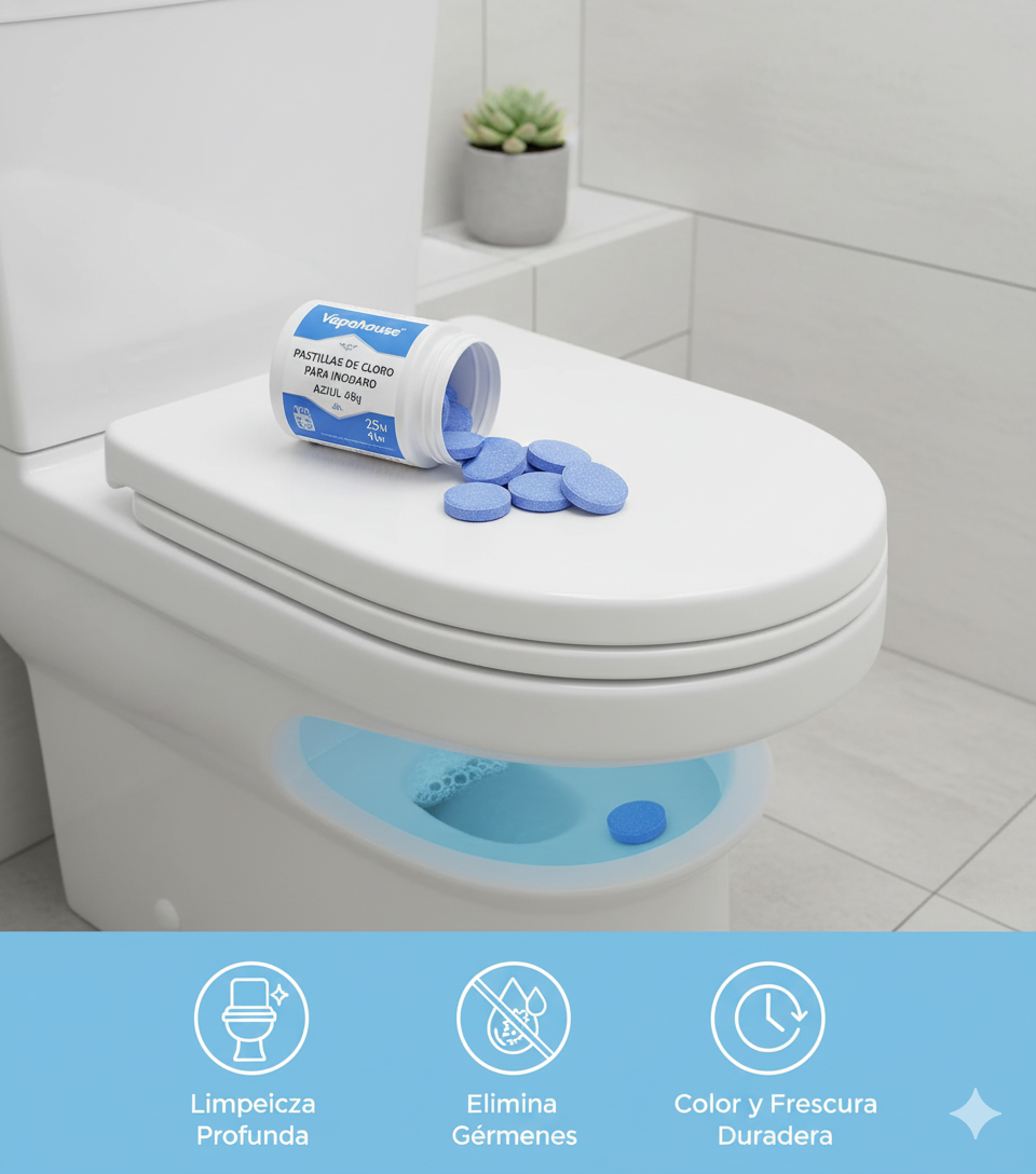 Pastillas De Cloro Para Inodoro Azul 40g 25u 1k Vapohouse