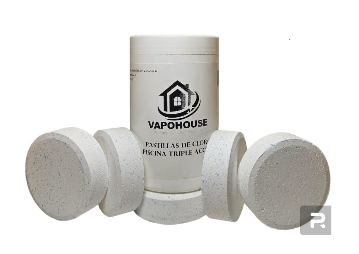 Pack 12u Pastillas De Cloro Triple Accion Para Piscina 1k Vapohouse