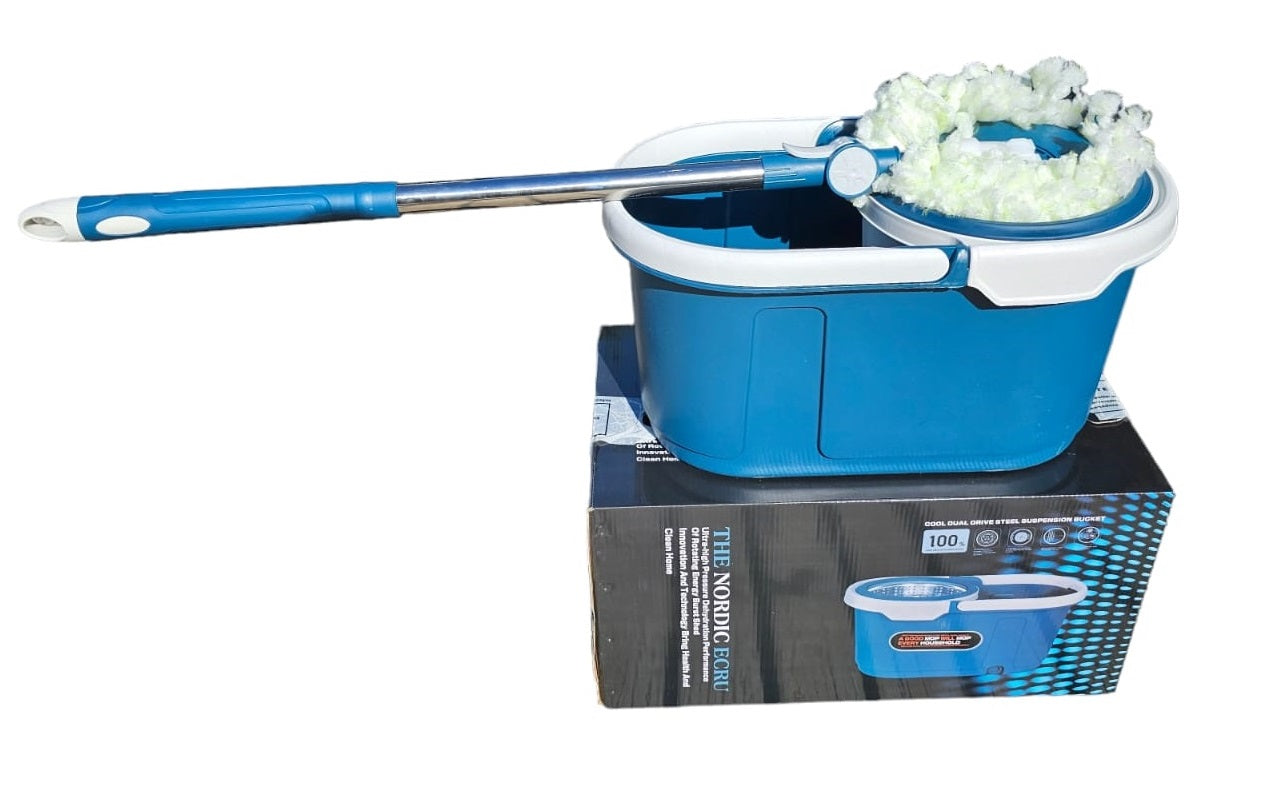 Mopa Giratoria 360° Con Canasto De Acero Inoxidable 1U Vapohouse