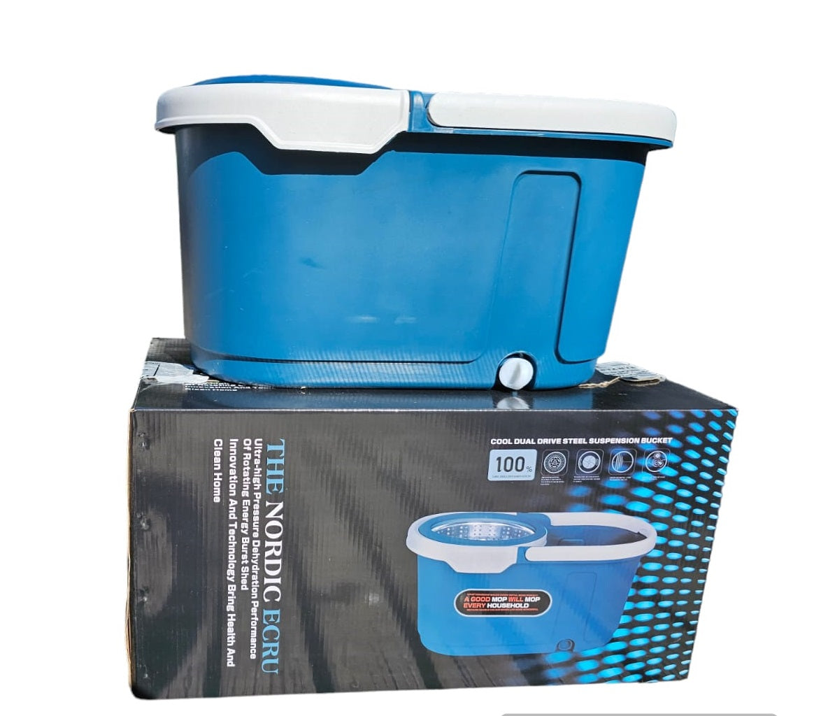 Mopa Giratoria 360° Con Canasto De Acero Inoxidable 1U Vapohouse