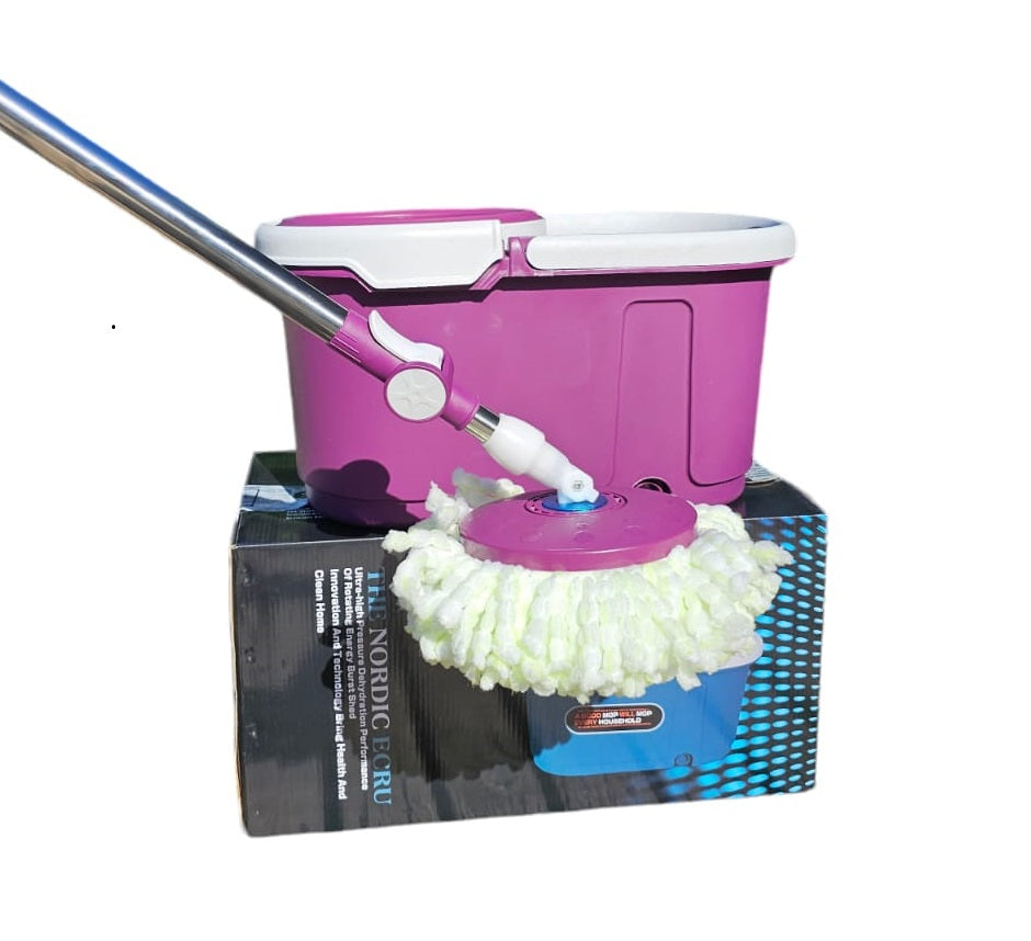 Mopa Giratoria 360° Con Canasto De Acero Inoxidable 1U Vapohouse