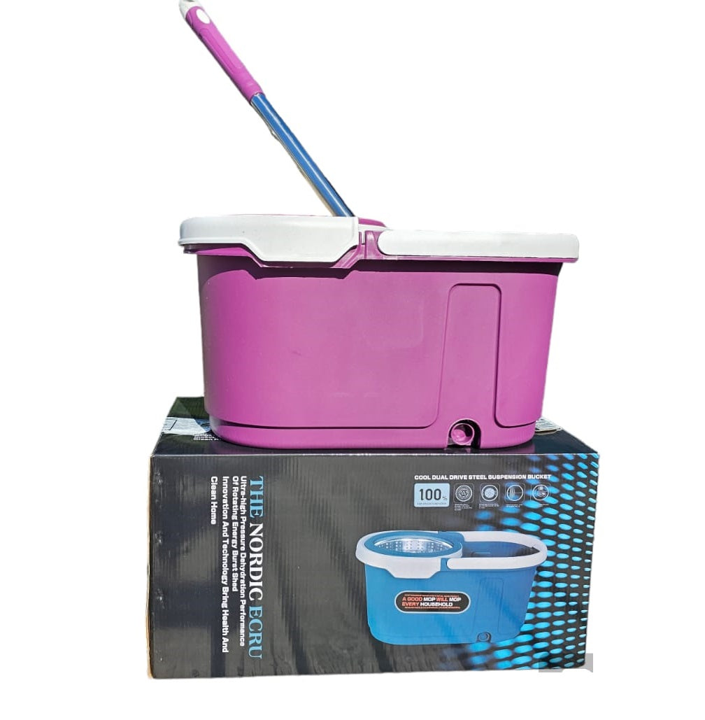 Mopa Giratoria 360° Con Canasto De Acero Inoxidable 1U Vapohouse