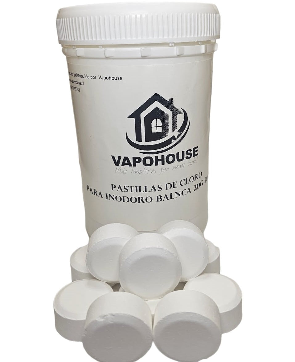 Pastillas De Cloro Para Inodoro Balnca 20g 50u 1k Vapohouse