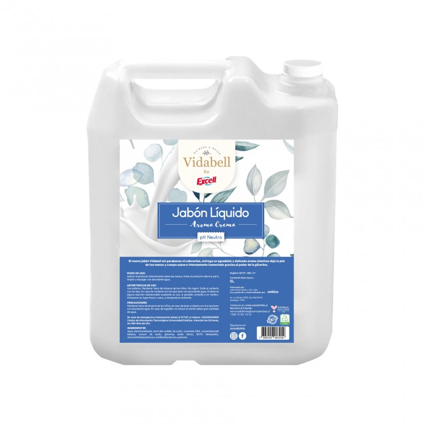 Jabon Líquido Ph Neutro Aroma Crema 5L Vidabell