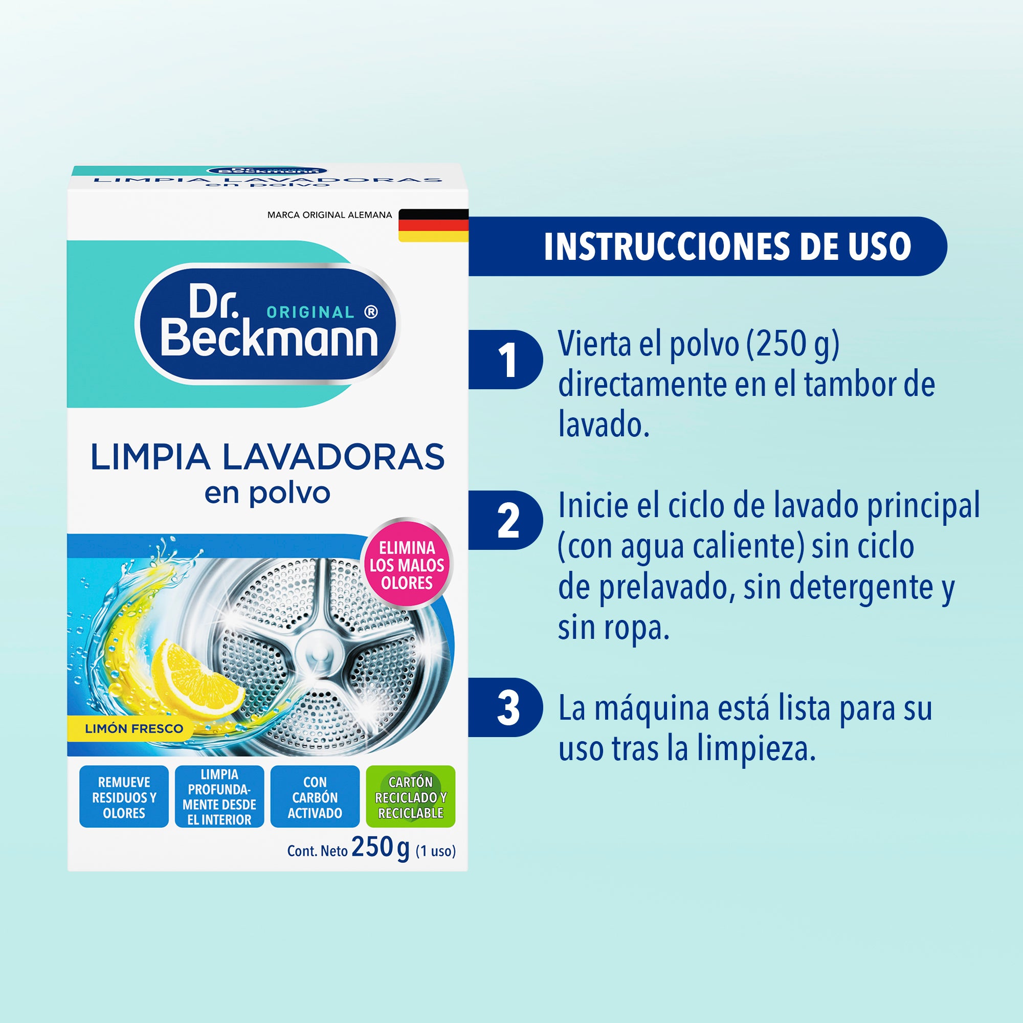 Limpia Lavadora En Polvo 250g Dr.Beckmann
