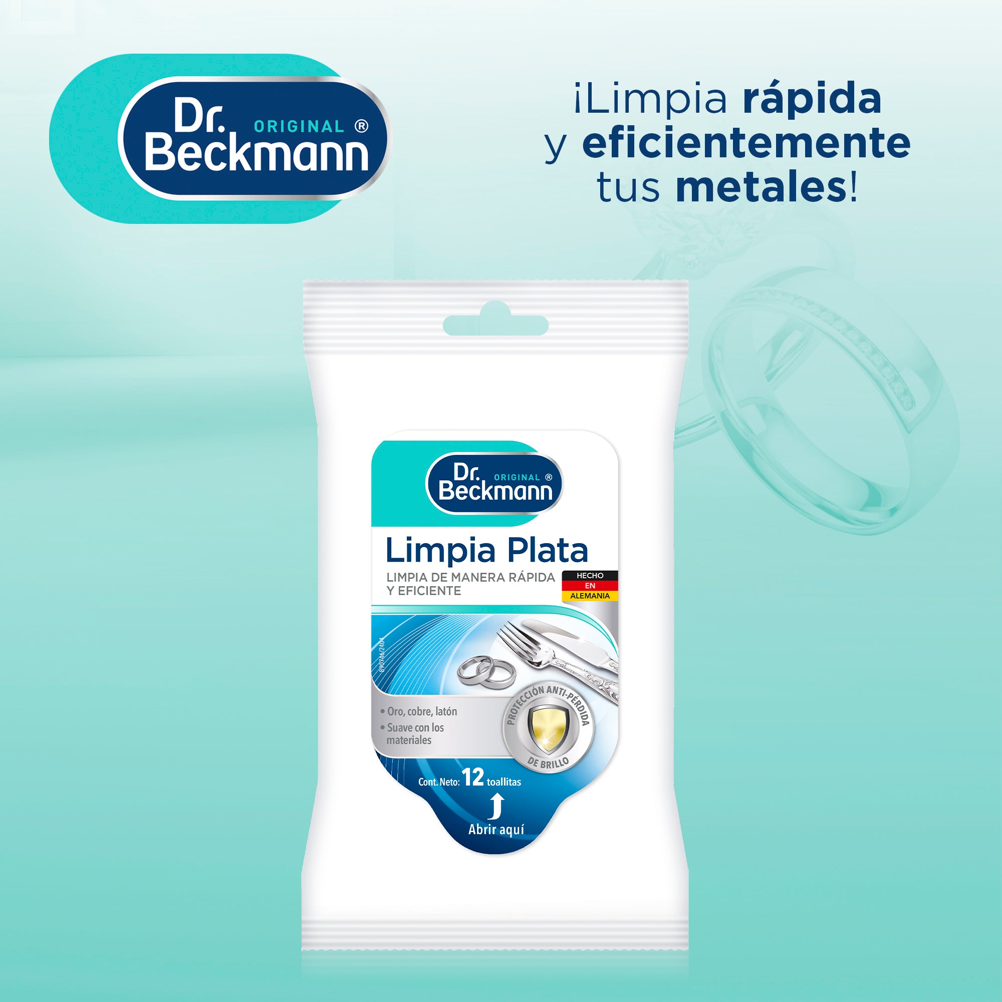 Toallitas Limpia Plata 12u Dr.Beckmann