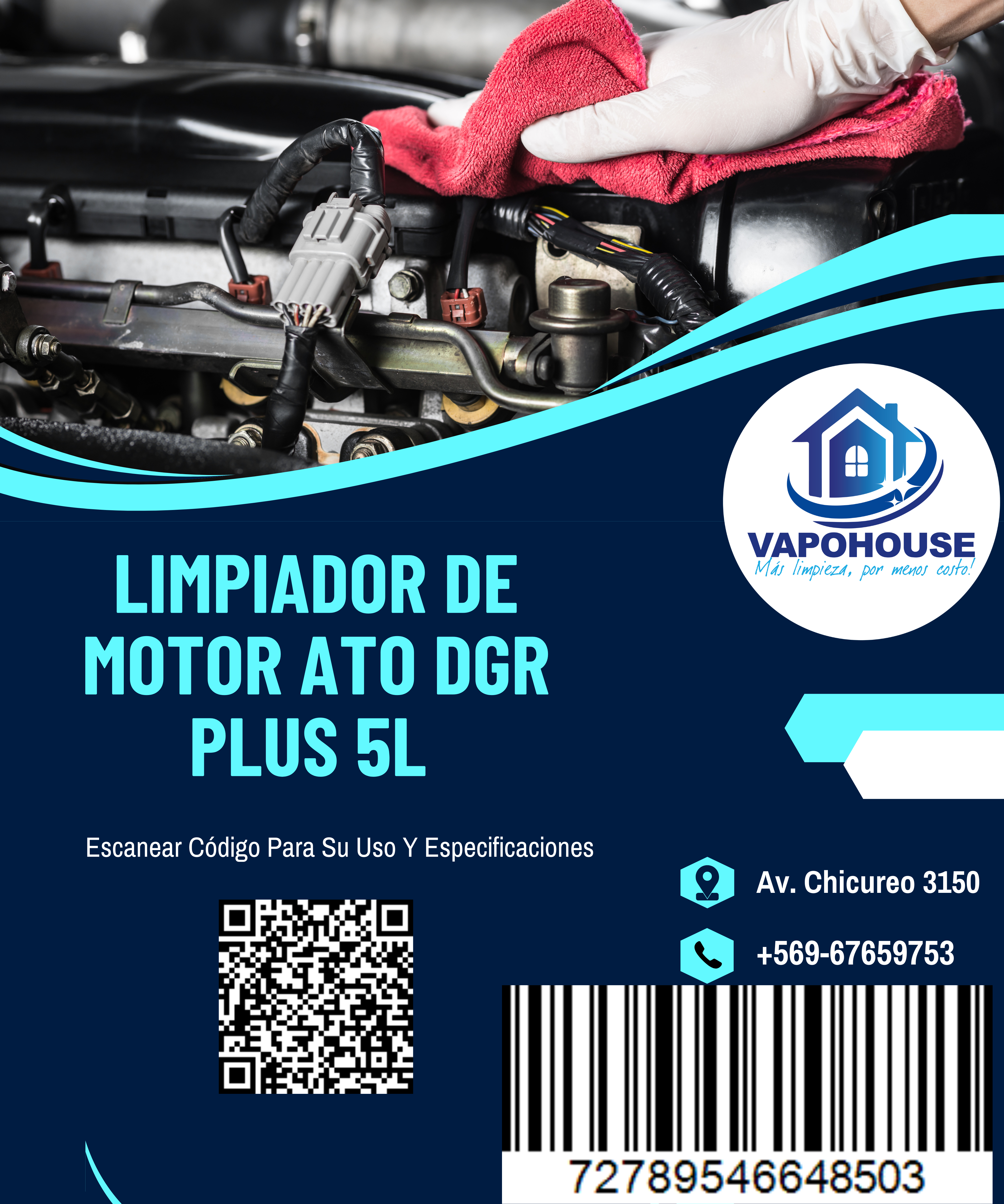 Limpiador De Motor Ato Dgr Plus 5L Vapohouse