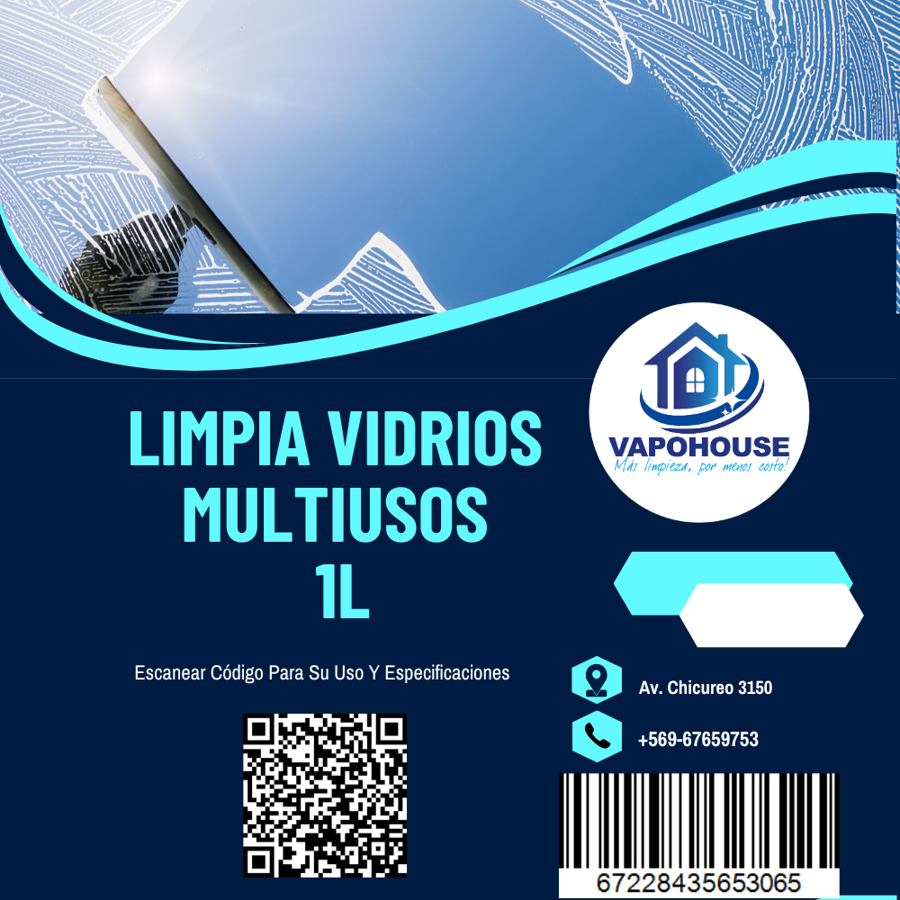 Limpia Vidrios Multiusos 1L Vapohouse