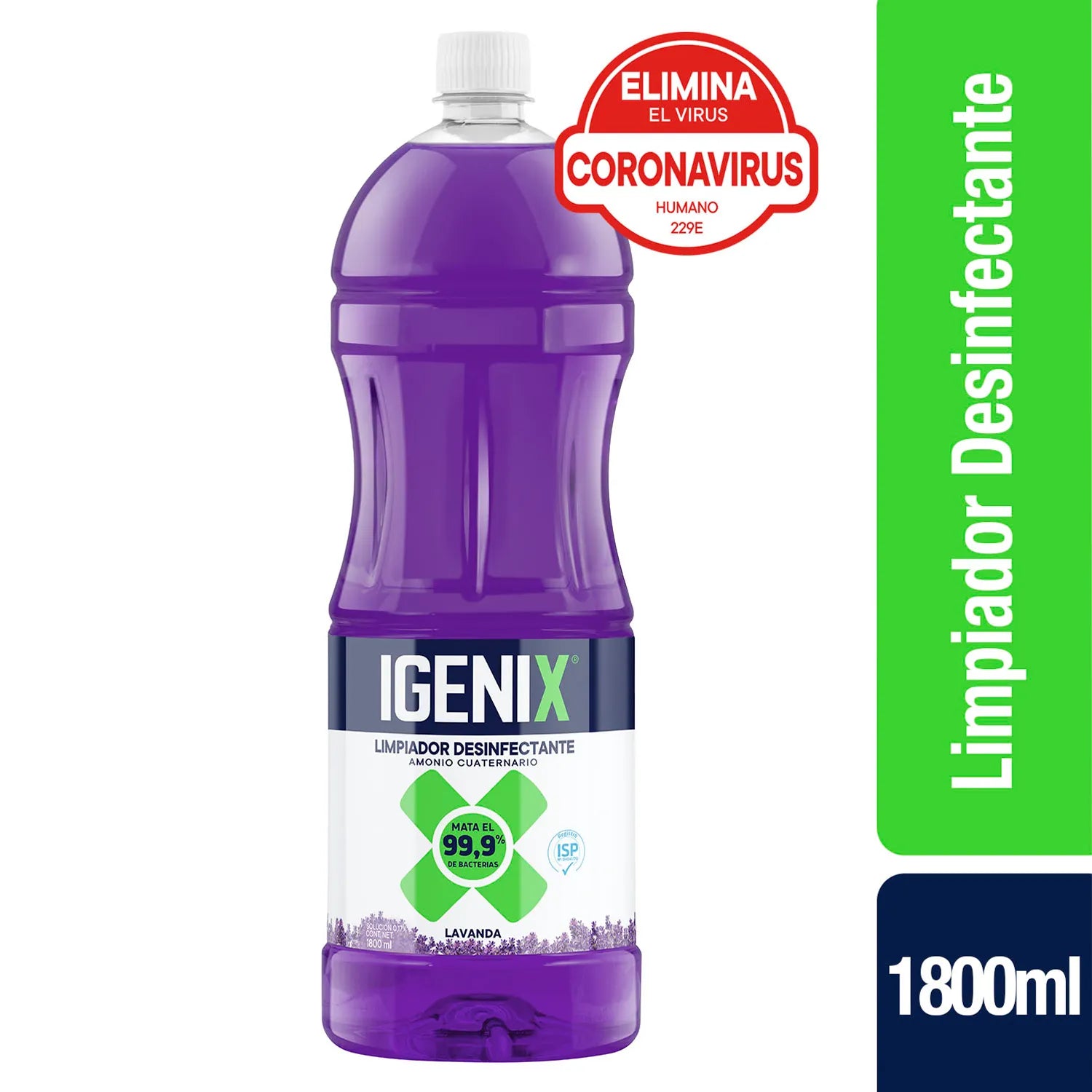 Limpiador Desinfectante Amonio Liquido Lavanda 1800cc Igenix