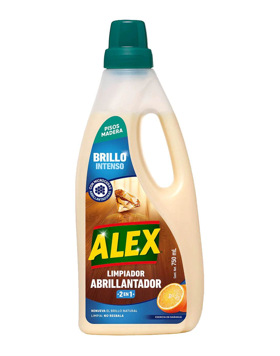 Limpiador Abrillantador Pisos Madera Esencia De Naranja 750cc Alex
