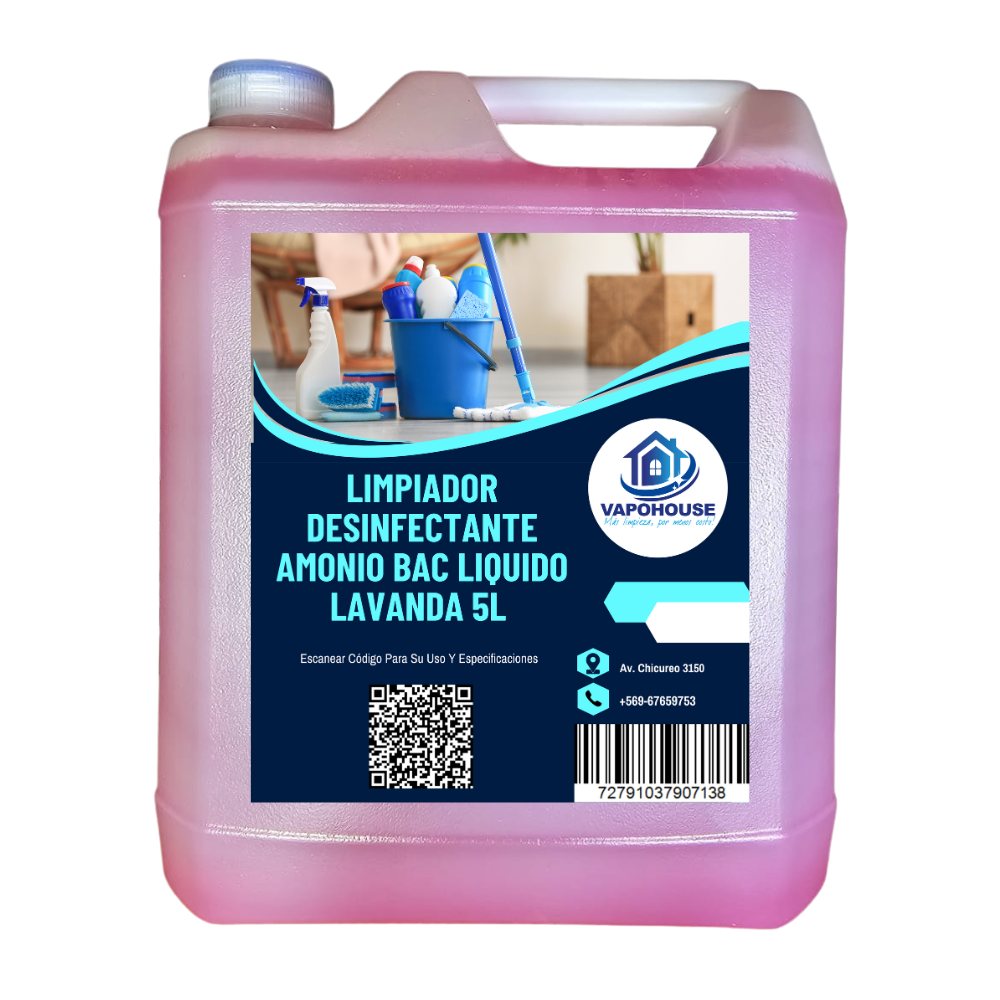 Limpiador Desinfectante Amonio Bac Liquido Lavanda 5L Vapohouse