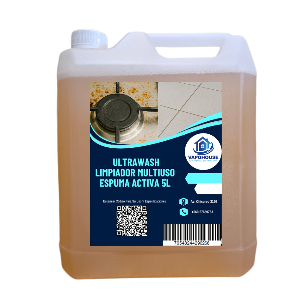 Limpiador Multiuso Espuma Activa UltraWash 5L Vapohouse