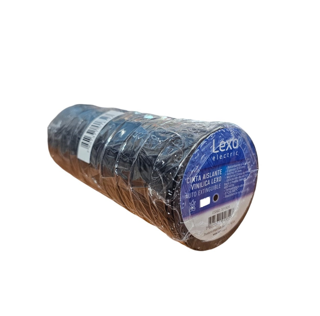 Pack 10u Cinta Aislante Pvc 19mm x 10 mts Negro Lexo