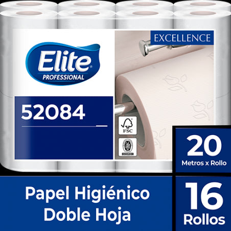 Papel Higiénico Doble Hoja 20m 16 Rollos Elite