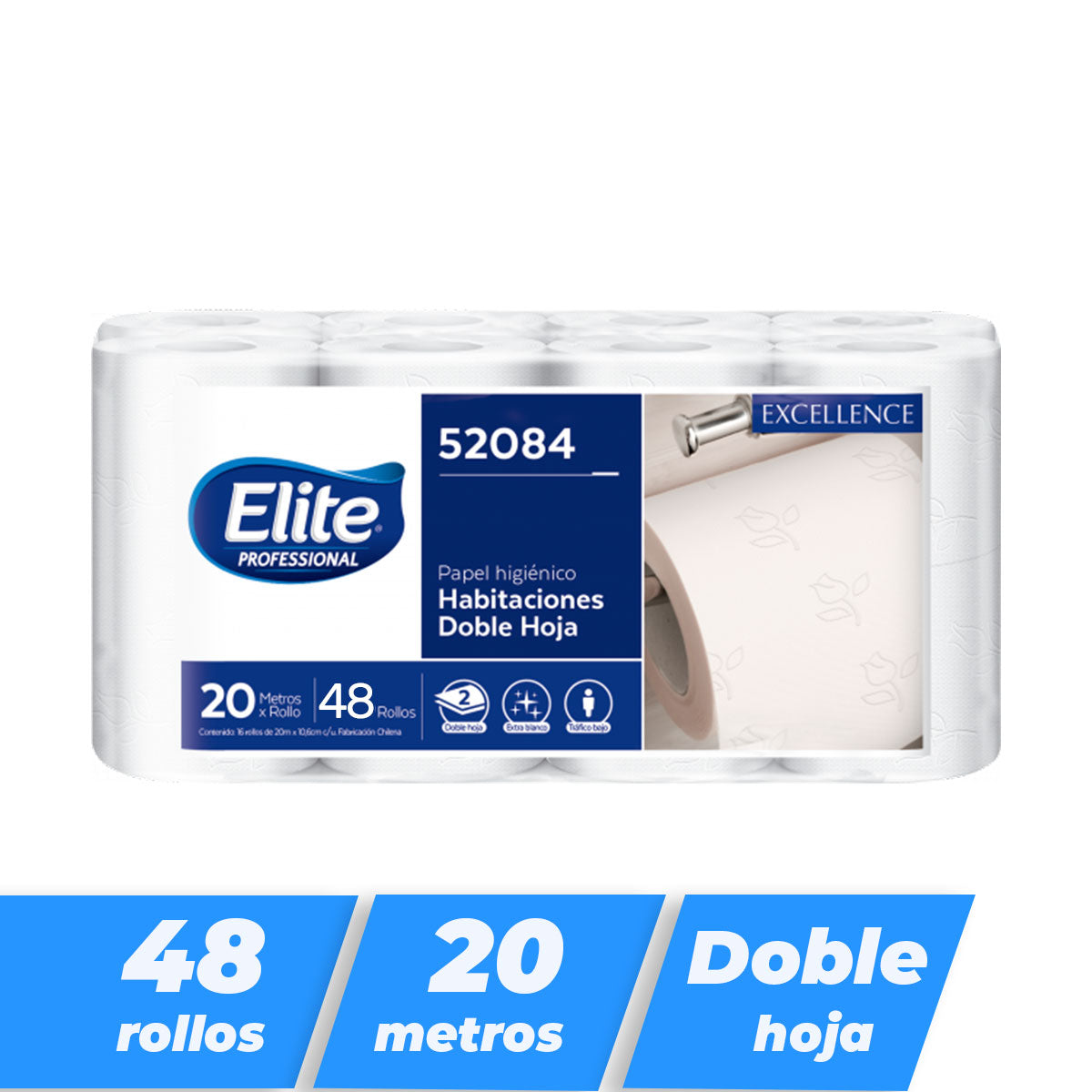 Papel Higiénico Doble Hoja 20m 48 Rollos Elite