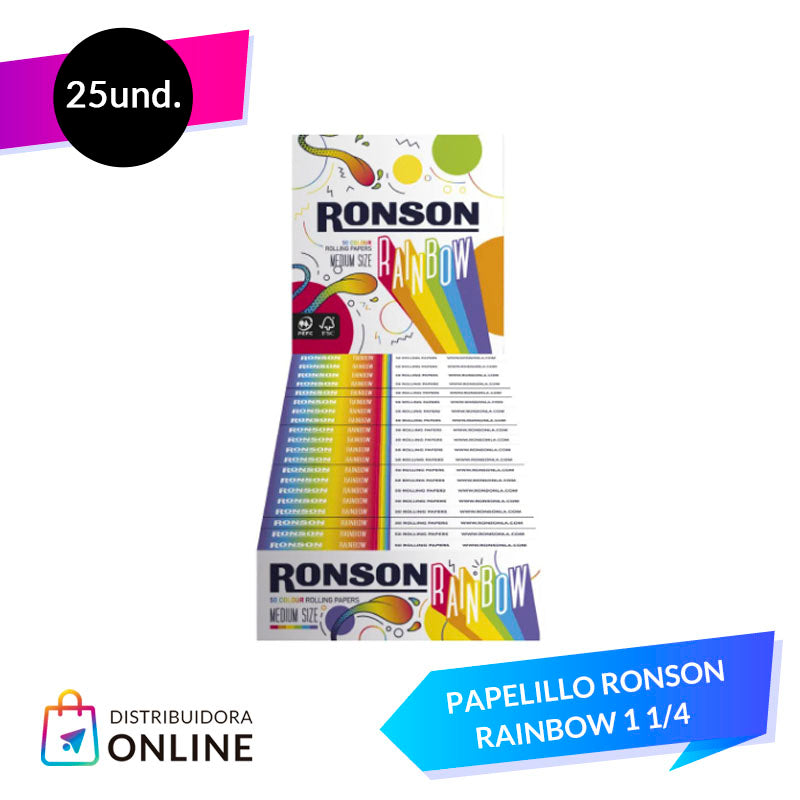 Pack 25u Papelillos Rainbow 1u Ronson