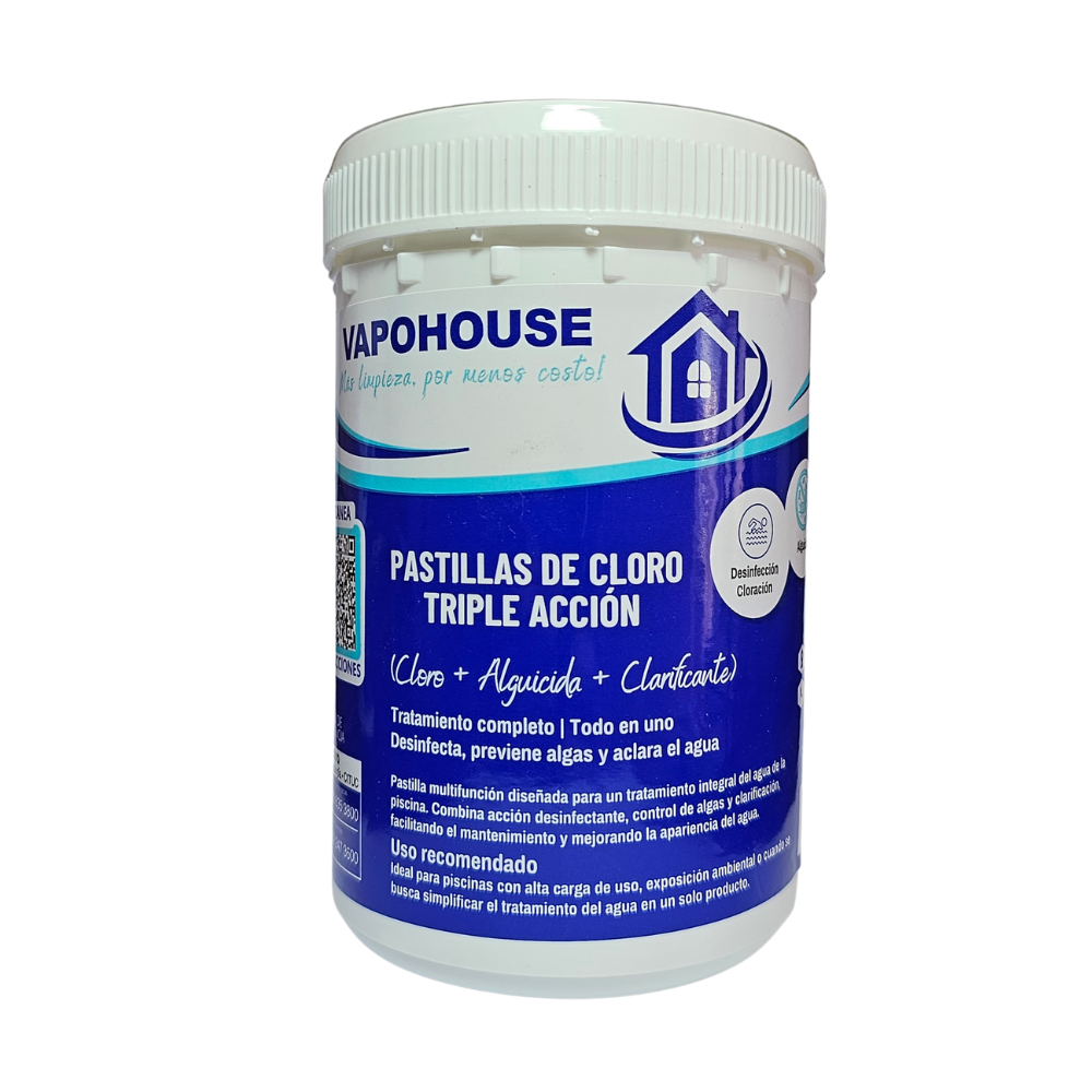 Pastillas De Cloro Triple Accion Para Piscina 1k Vapohouse