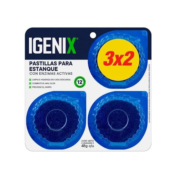 Pastillas Para Inodoro 3X 48g Igenix