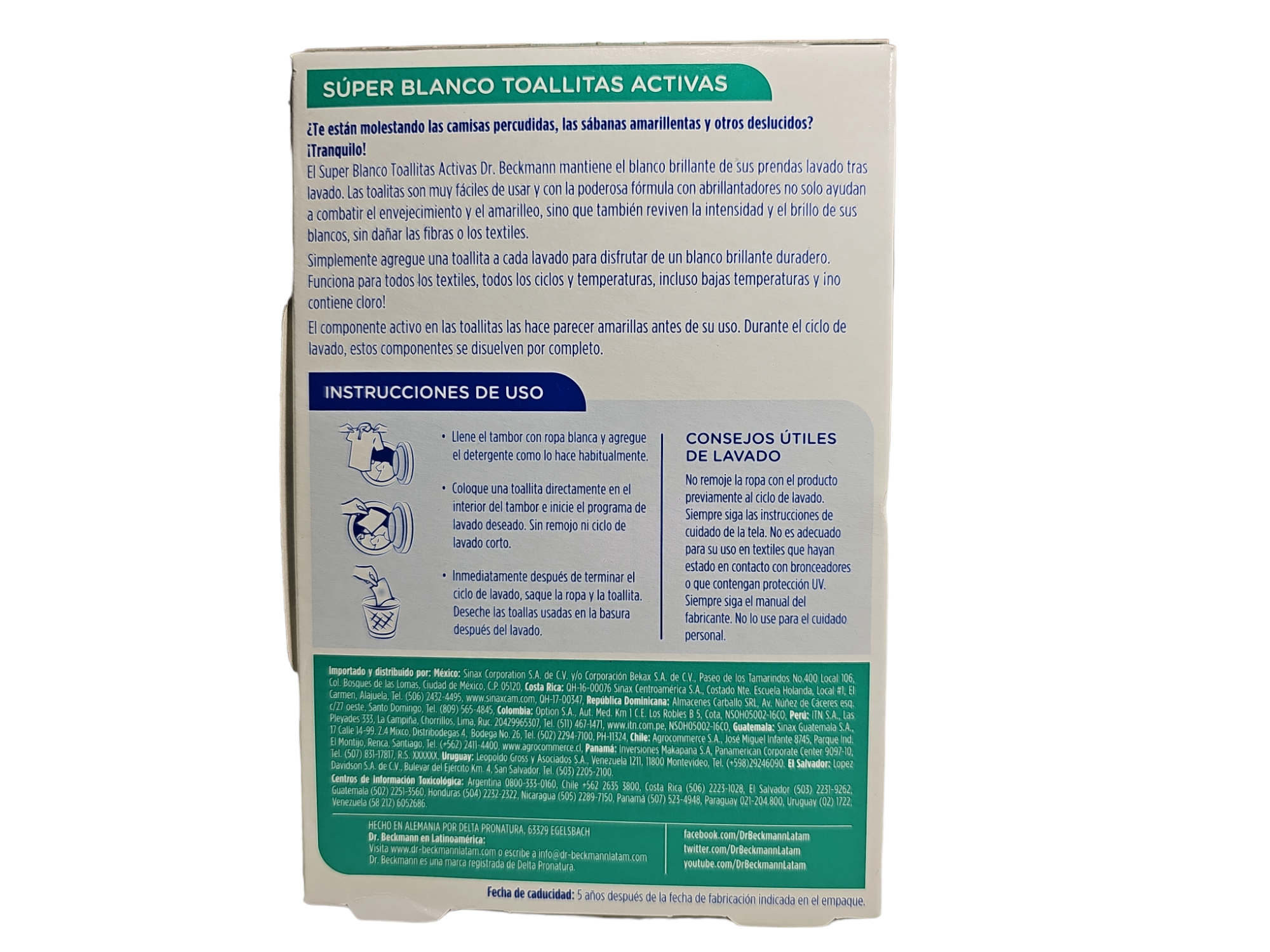 Toallitas Activas Super Blanco 15 Un Dr.Beckmann