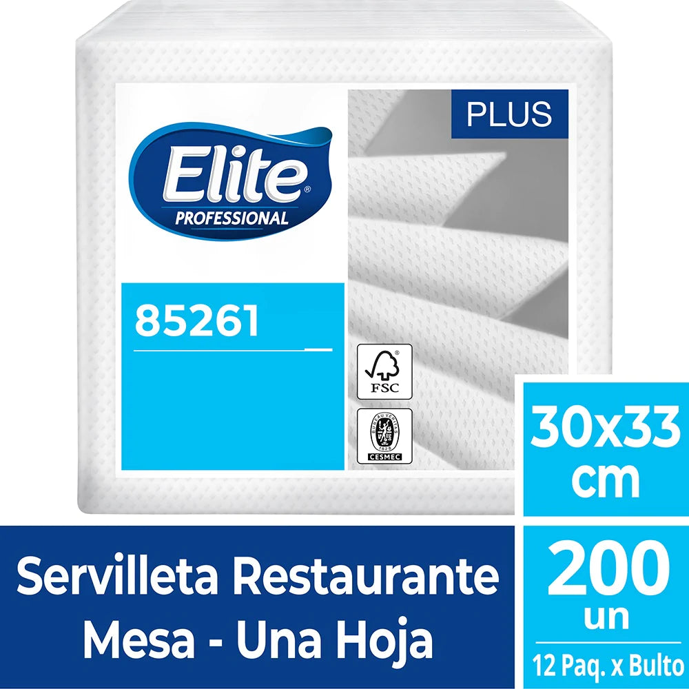 Servilletas Mesa 30x33cm 200 Unidades Elite