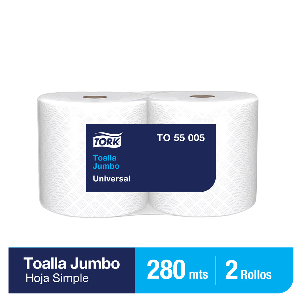 Toalla De Papel Una Hoja 280m 2 Rollos Tork (to55005)