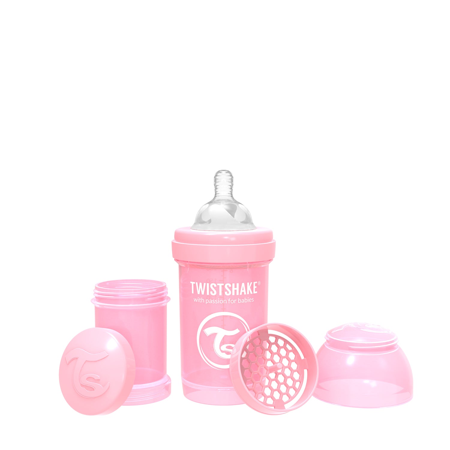 Mamadera Anti-Colico Rosado Pastel 260ml Twistshake