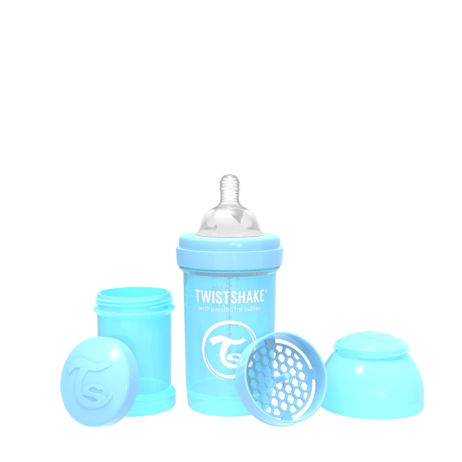 Mamadera Anti-Colico Azul Pastel 260ml Twistshake