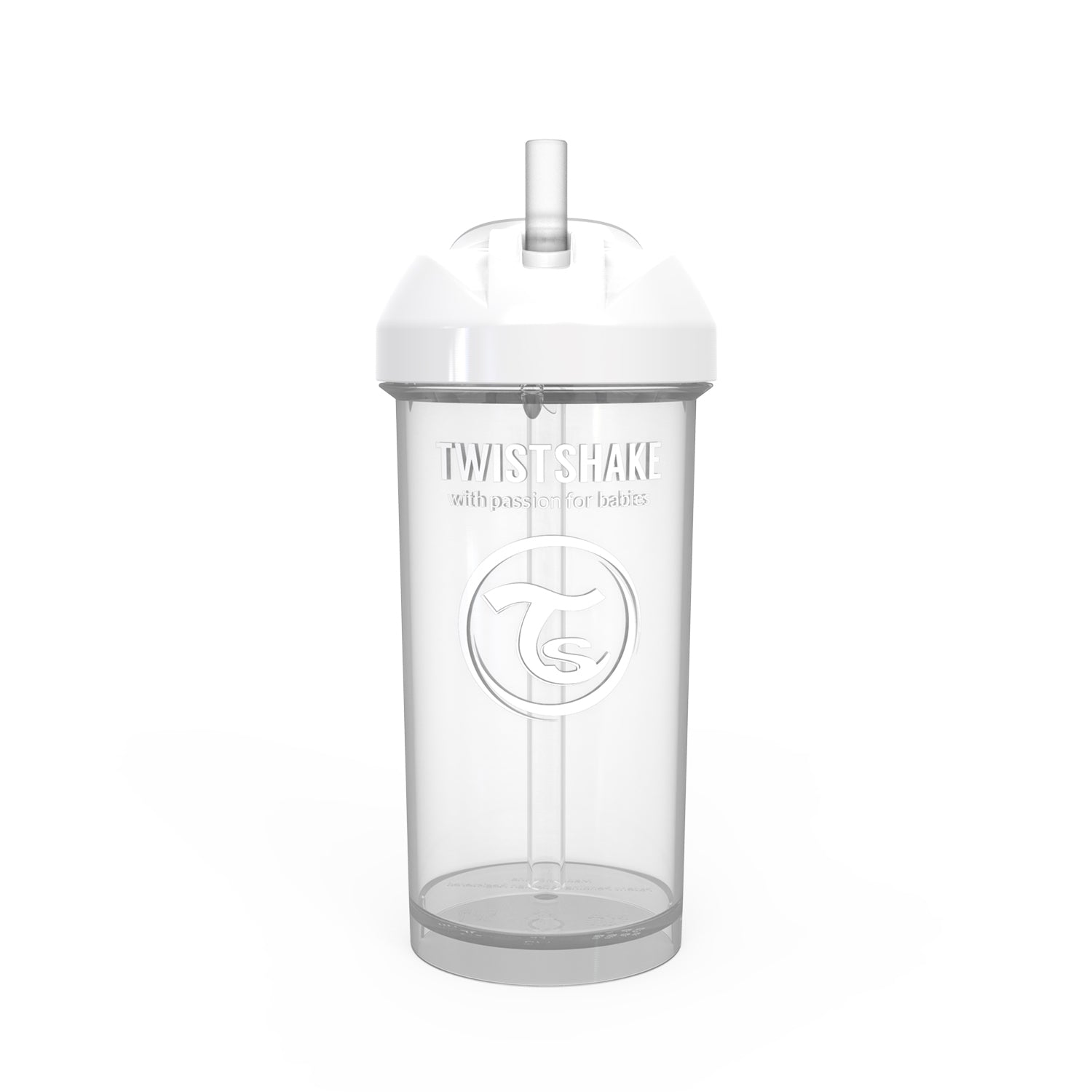 Vaso Con Bombilla Straw Cup Blanco 360ml Twistshake