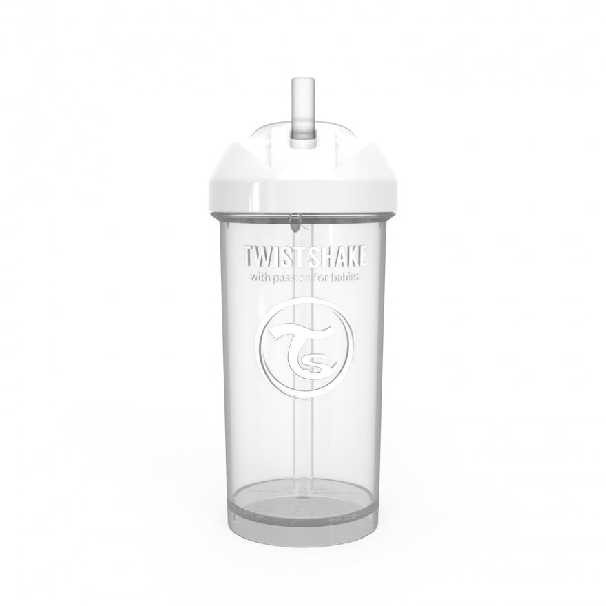 Vaso Con Bombilla Straw Cup Blanco 360ml Twistshake