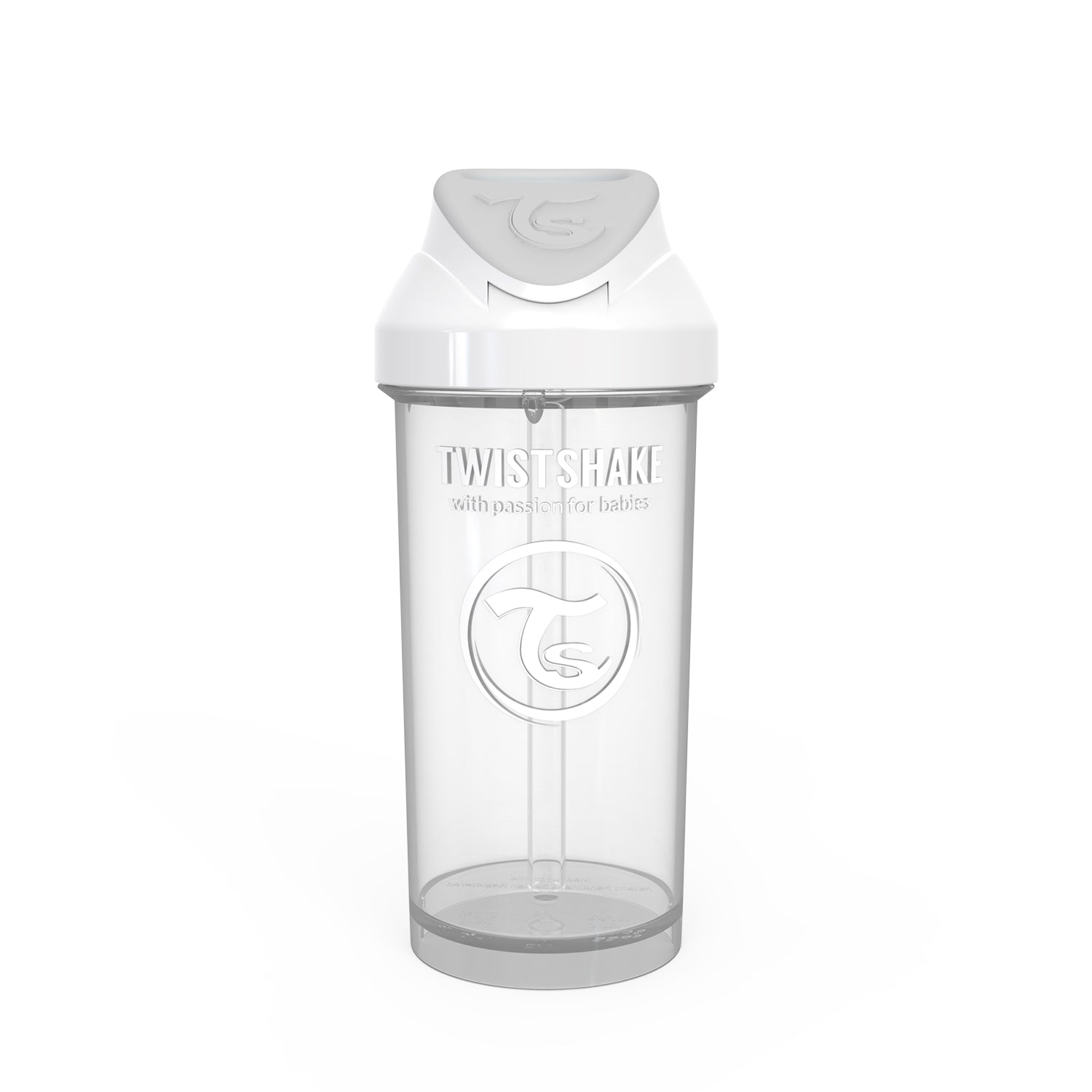 Vaso Con Bombilla Straw Cup Blanco 360ml Twistshake