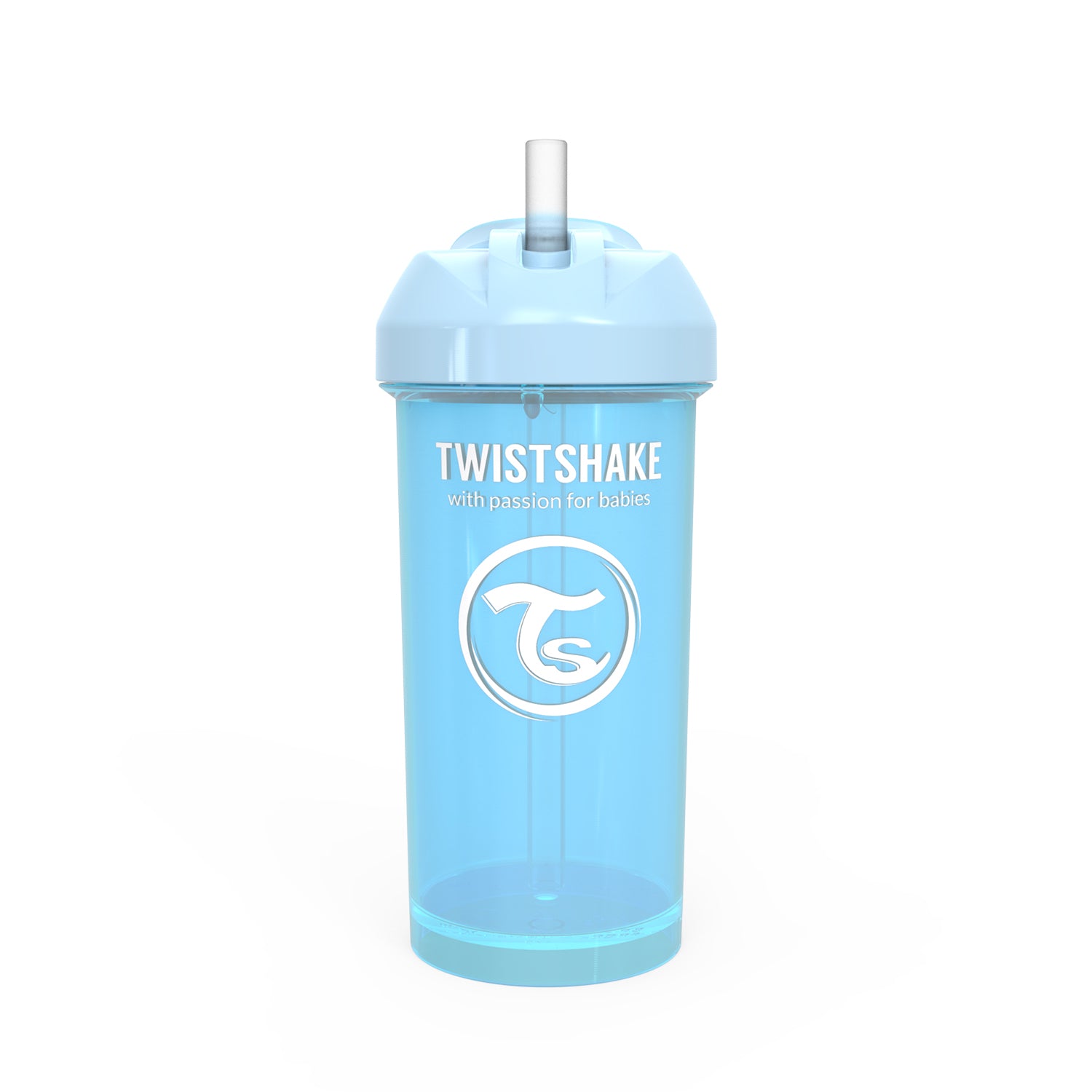 Vaso Con Bombilla Straw Cup Azul Pastel 360ml Twistshake