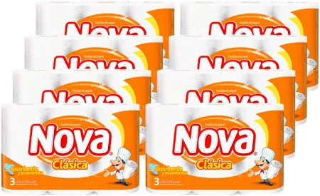 Toalla De Papel Doble Hoja 12m 24 Rollos S/D Nova