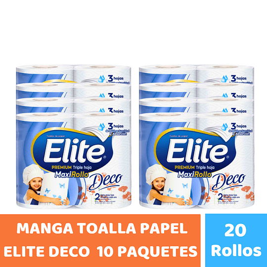 Toalla De Papel Doble Hoja 20m 20 Rollos Elite