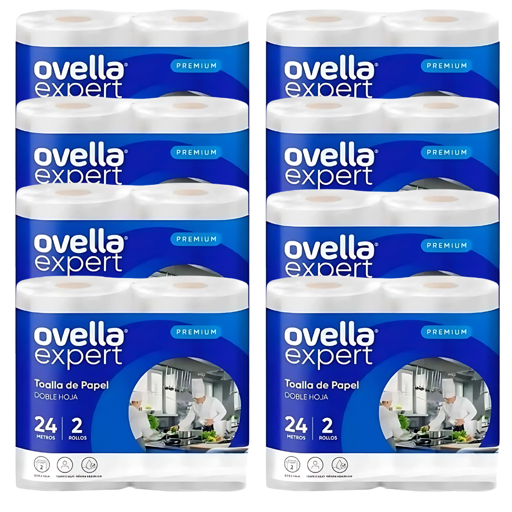Toalla De Papel Doble Hoja 24m 16 Rollos Ovella