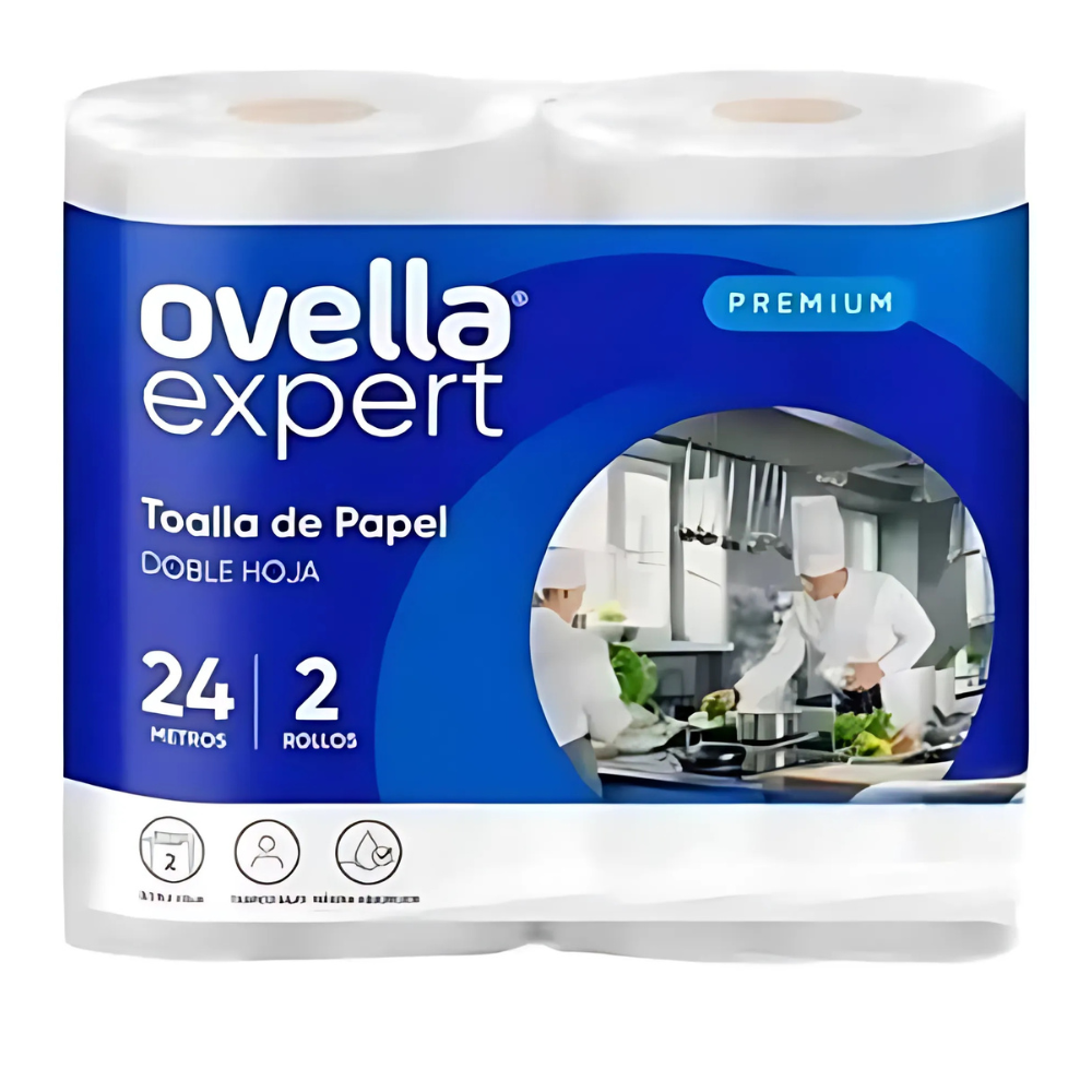 Toalla De Papel Doble Hoja 24m 16 Rollos Ovella