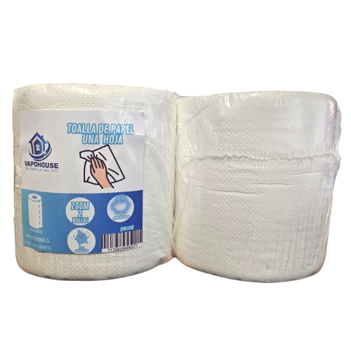 Toalla De Papel Una Hoja Autocorte 200m 2 Rollos (102132) Vapohouse