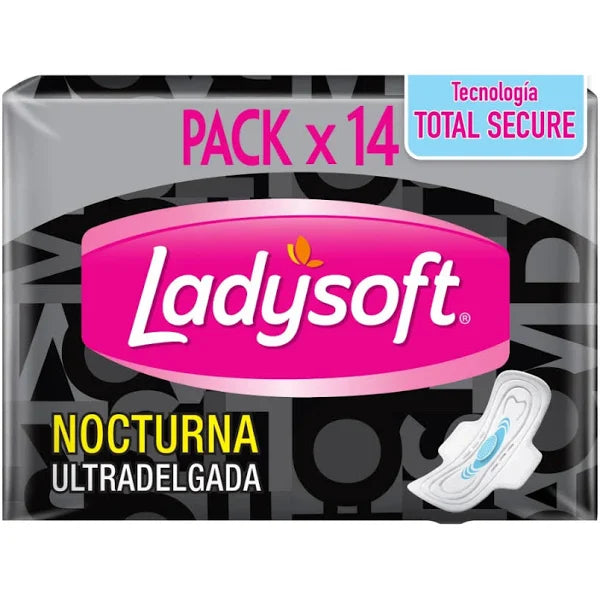 Toallas Femeninas Nocturna Ultra Delgada 14u Ladysoft
