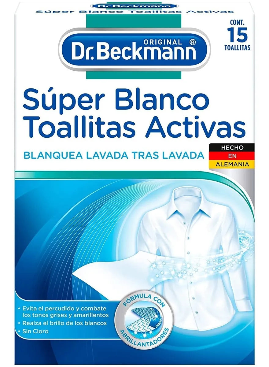 Toallitas Activas Super Blanco Dr.Beckmann 8 Un