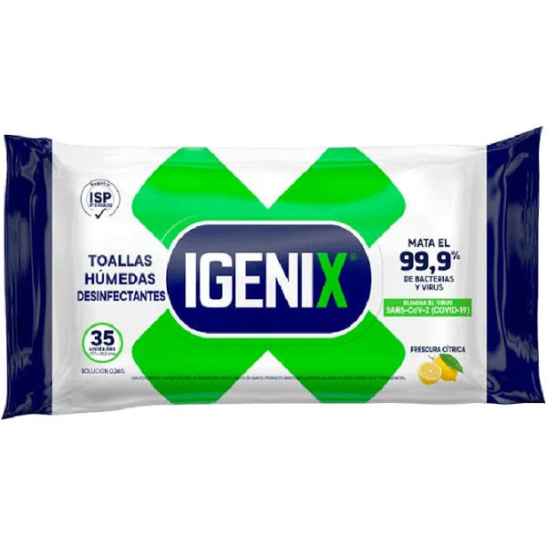 Toallitas Húmedas Desinfectantes Multiuso Recarga 35U Igenix
