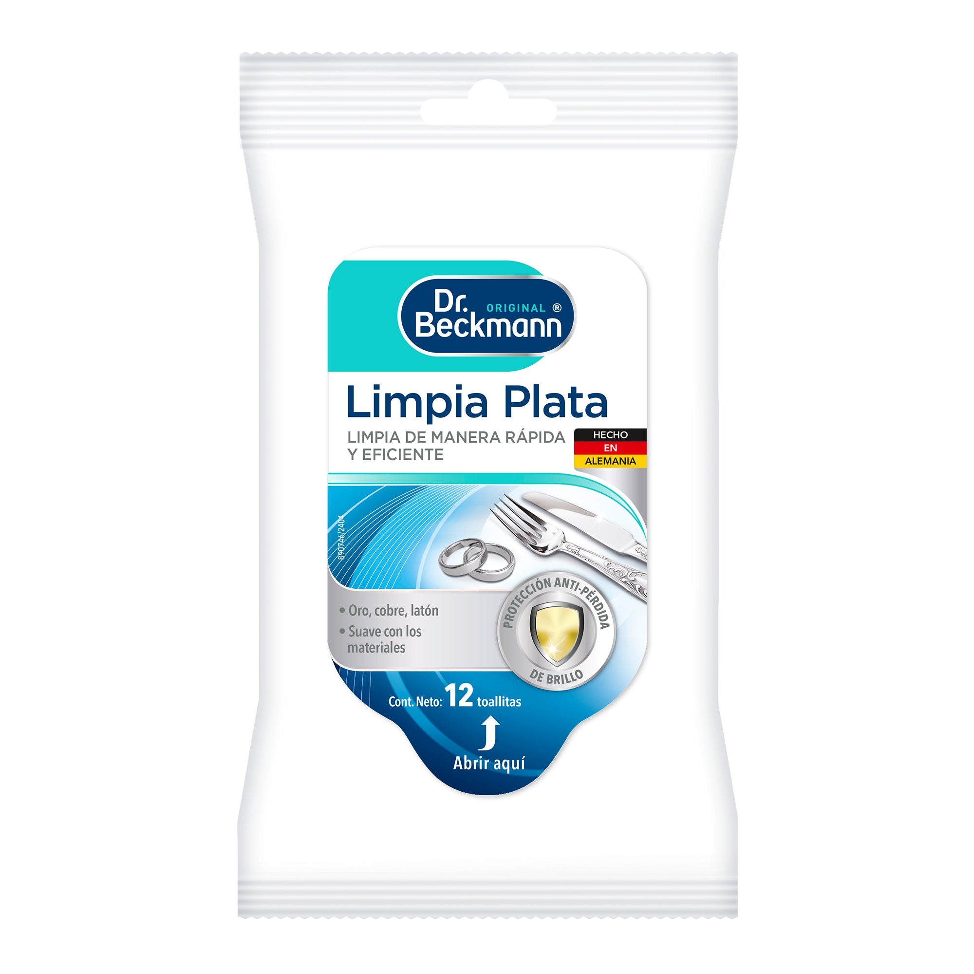 Toallitas Limpia Plata 12u Dr.Beckmann