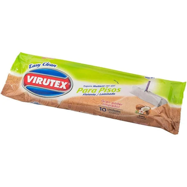 Trapero Humedo Piso Flotante Con Ojal Aroma Coconut 10u Virutex
