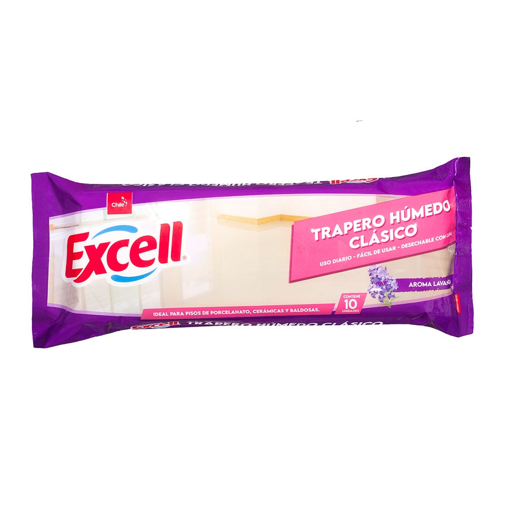 Trapero Humedo Clasico Lavanda 10u Excell