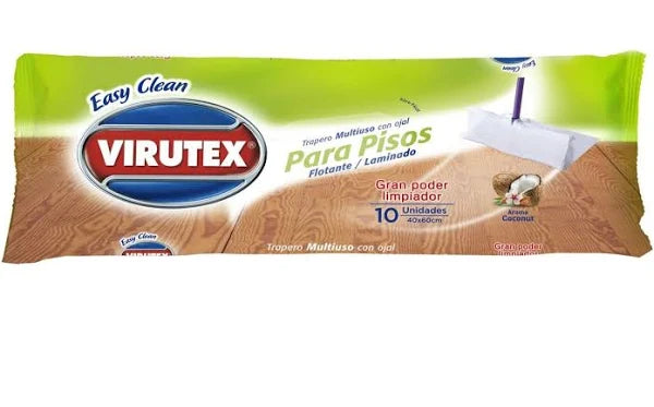 Trapero Humedo Piso Flotante Con Ojal Aroma Coconut 10u Virutex