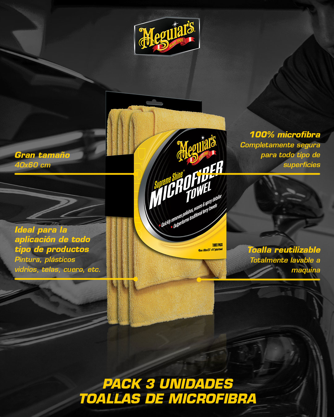 Toalla De Microfibra Supreme Shine Microfiber Towel (X2020EU) Meguiar’s