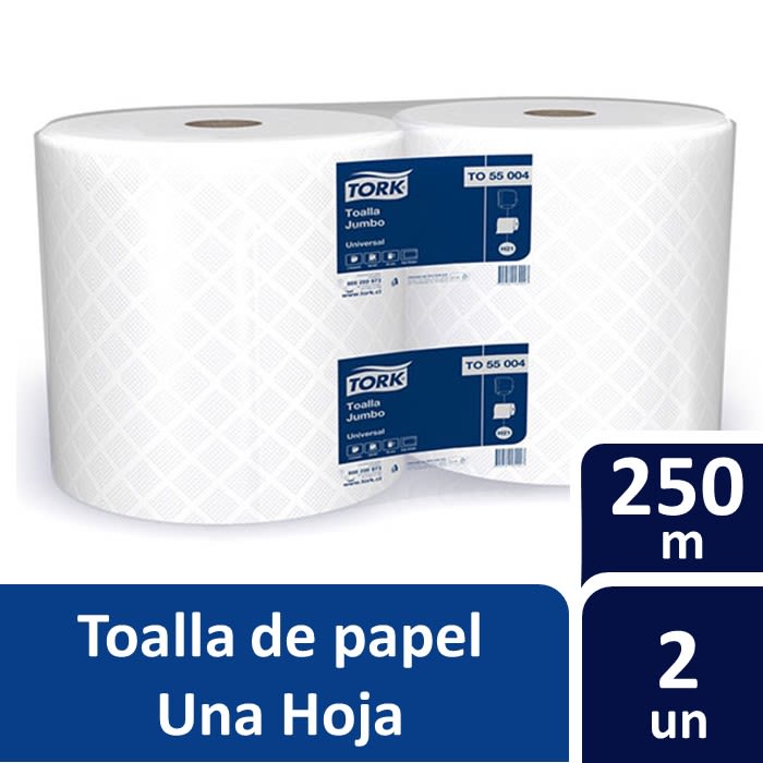 Toalla De Papel Una Hoja 250m 2 Rollos Tork
