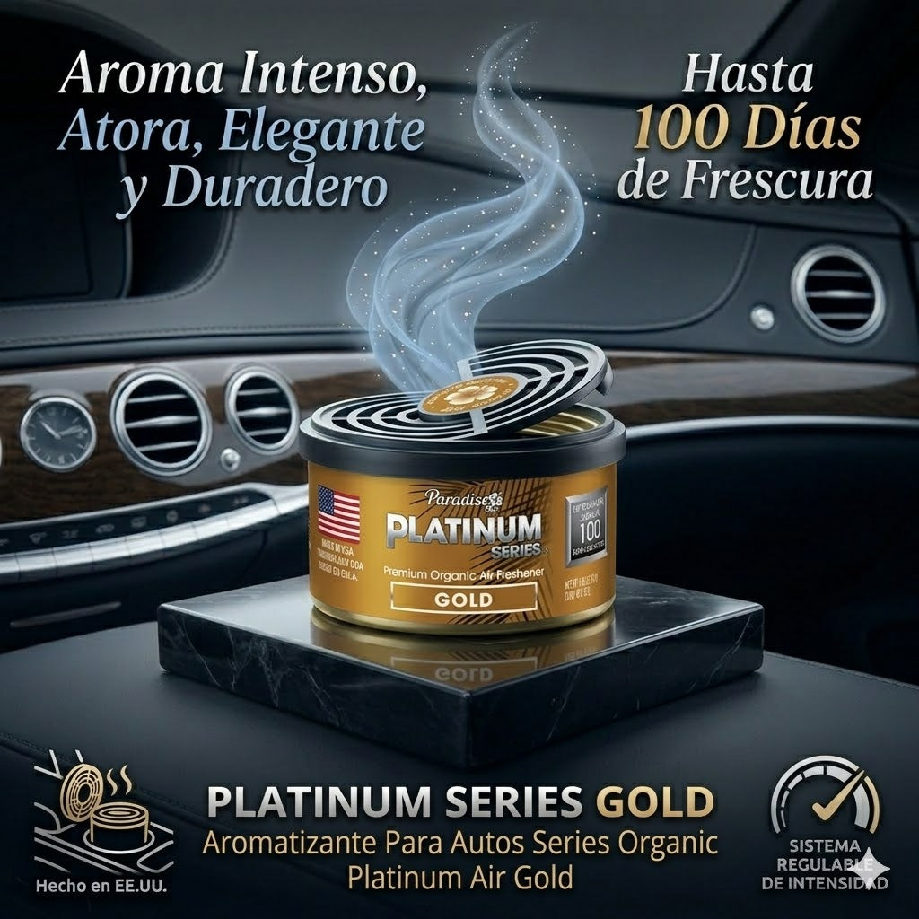 Aromatizante Para Autos Series Organic Platinum Air Gold 1u (12010) Paradise