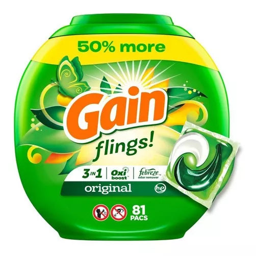 Detergente En Capsulas Gain Flings Original 81 Pods